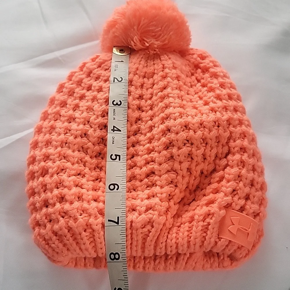Under Armour Vibrant Orange Kids Pom-Pom Beanie